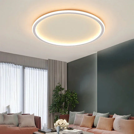 Minimalist Round Halo LED Ceiling Light – Modern Scandinavian Flush Mount for Warm Ambient Lighting