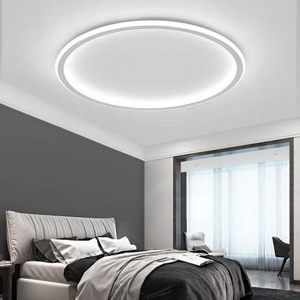 Minimalist Round Halo LED Ceiling Light – Modern Scandinavian Flush Mount for Warm Ambient Lighting