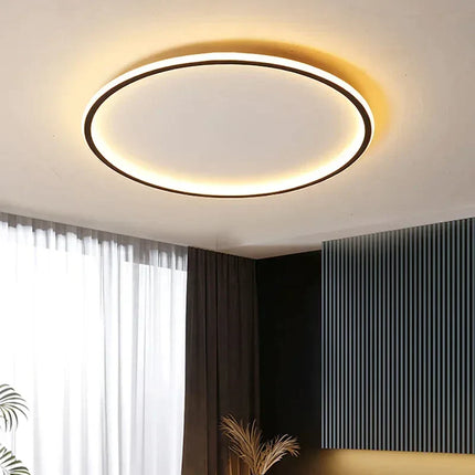 Minimalist Round Halo LED Ceiling Light – Modern Scandinavian Flush Mount for Warm Ambient Lighting