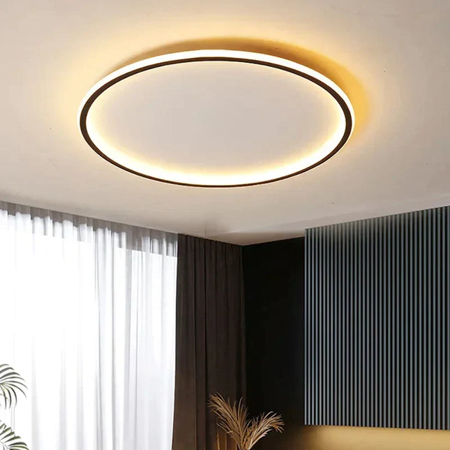 Minimalist Round Halo LED Ceiling Light – Modern Scandinavian Flush Mount for Warm Ambient Lighting