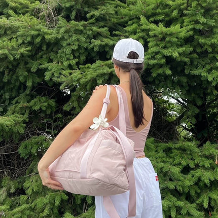 Pink Waterproof Gym & Travel Duffel Bag with Yoga Mat Holder – Shoe Compartment & Anti-Theft Zipper