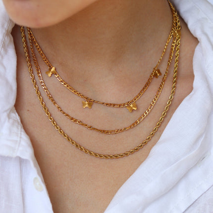 Gold Rope Chain Necklace – Timeless Twisted Stainless Steel Jewelry for Men & Women