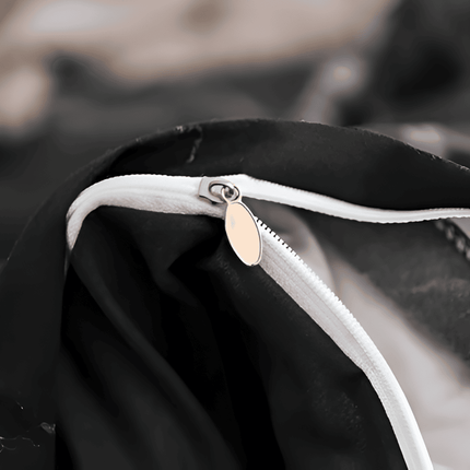 Luxury Black & White Marble Microfiber Duvet Cover Set 61″ x 87″ – 3-Piece Stylish Bedding Set