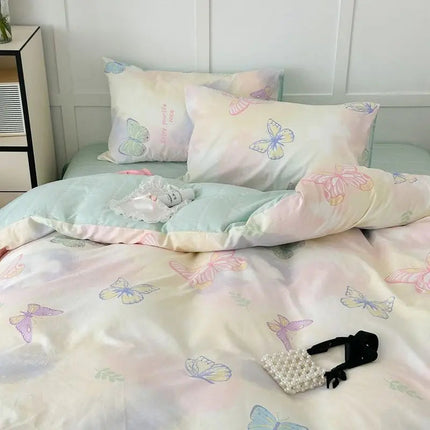 Romantic Pink Floral Bedding Set – Soft Polyester Duvet Cover & Pillowcases for Cozy Bedrooms