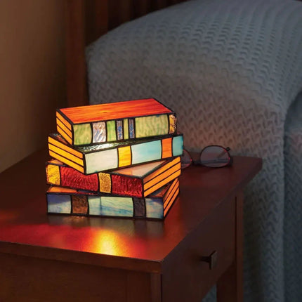 Book-Shaped LED Table Lamp 11.0" H x 7.1" W – Warm Cozy Reading Light & Decorative Home Accent