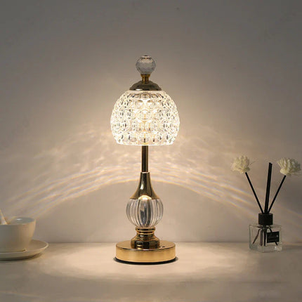 Elegant Crystal Acrylic Table Lamp 3D Glow – Soft Warm Ambient Light for Modern Home Décor