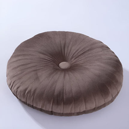 Round Velvet Decorative Cushion – Plush Pleated Throw Pillow in Multiple Trendy Colours