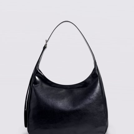 Black Shoulder Bag – Minimalist & Spacious Vegan Leather Design