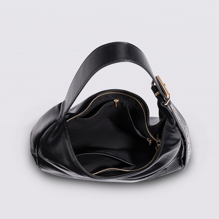 Black Shoulder Bag – Minimalist & Spacious Vegan Leather Design