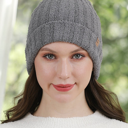 Cozy Grey Knit Beanie Hat – Slouchy Winter Beanie Unisex Warm Knit Cap
