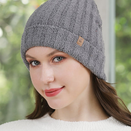Cozy Grey Knit Beanie Hat – Slouchy Winter Beanie Unisex Warm Knit Cap
