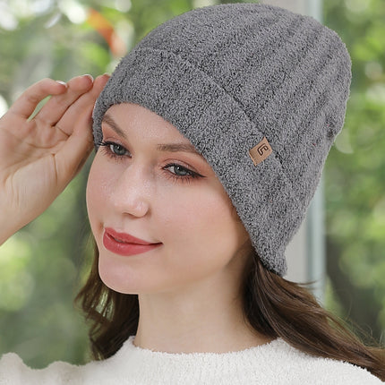 Cozy Grey Knit Beanie Hat – Slouchy Winter Beanie Unisex Warm Knit Cap
