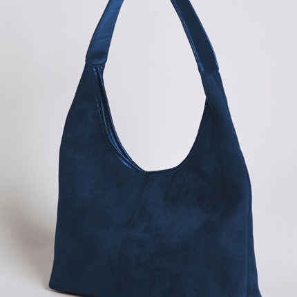 Black Suede Shoulder Bag – Minimalist & Spacious Design