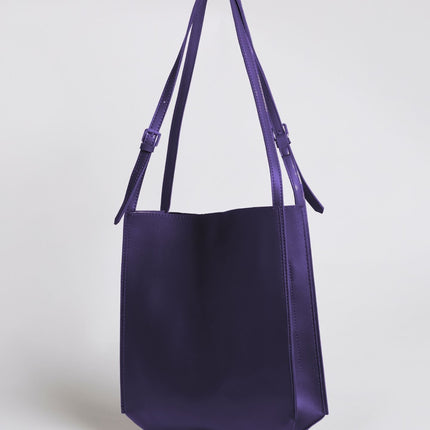 Minimalist Leather Shoulder Bag for Women – Spacious Black & Brown Elegance Handbag