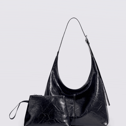 Black Shoulder Bag – Minimalist Design with Spacious Storage