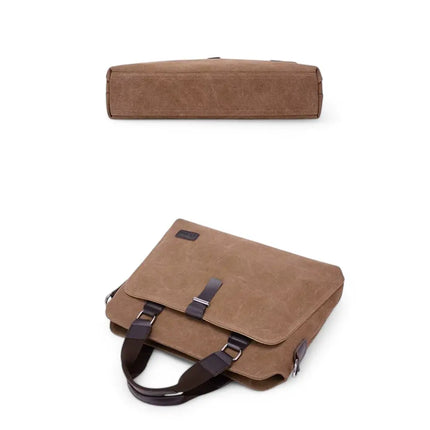 Stylish Brown Canvas Laptop Bag – Lightweight & Durable Work Tote
