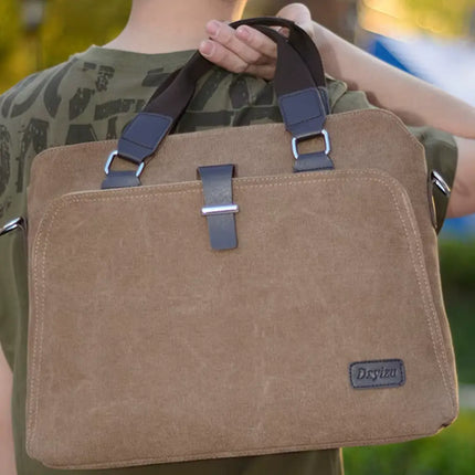 Stylish Brown Canvas Laptop Bag – Lightweight & Durable Work Tote