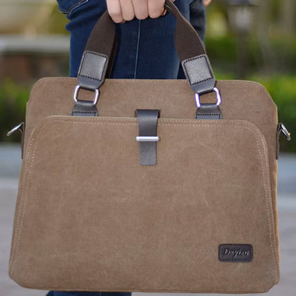 Stylish Brown Canvas Laptop Bag – Lightweight & Durable Work Tote