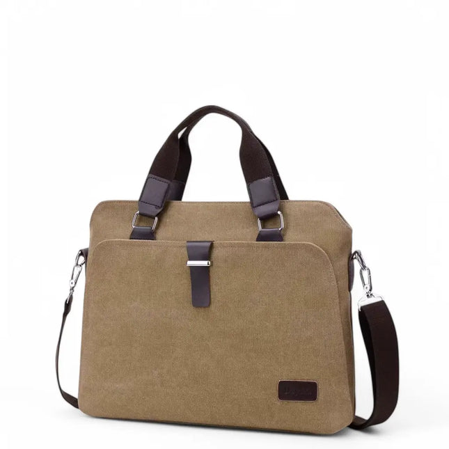 Stylish Brown Canvas Laptop Bag – Lightweight & Durable Work Tote