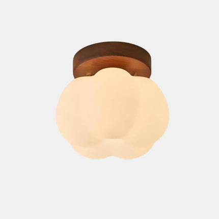 LED Pumpkin-Shaped Flush Mount Ceiling Light 6.3" Ø x 5.5" H — Cozy Ambient Lighting for Kids Room, Hallway & Kitchen