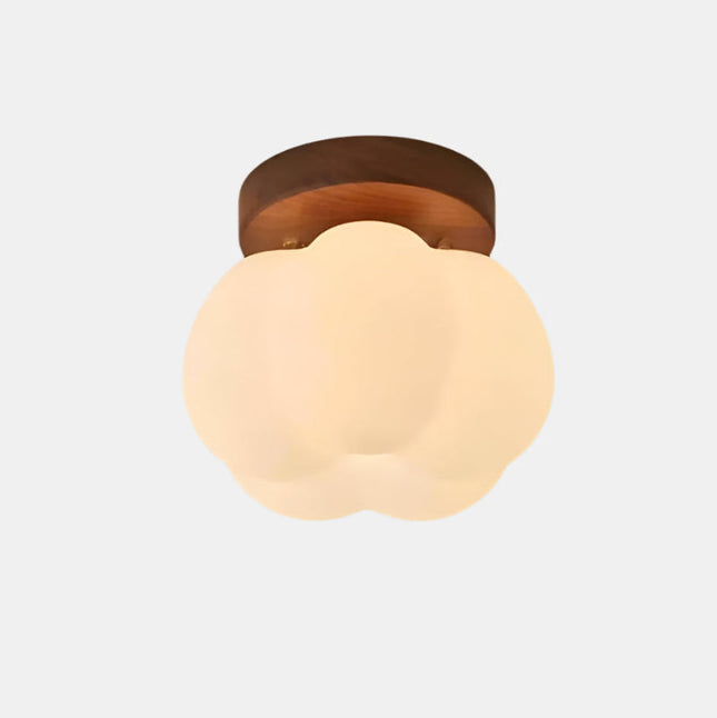 LED Pumpkin-Shaped Flush Mount Ceiling Light 6.3" Ø x 5.5" H — Cozy Ambient Lighting for Kids Room, Hallway & Kitchen