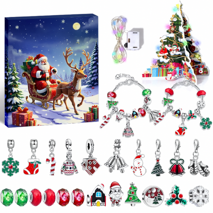 Jewelry Advent Calendar 2025 – 24 Days of Charm Bracelets & LED Surprises | Christmas Gift for Girls & Teens