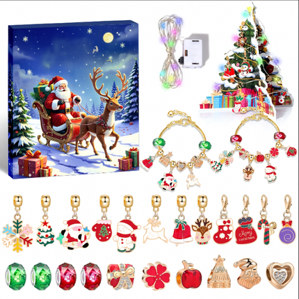 Jewelry Advent Calendar 2025 – 24 Days of Charm Bracelets & LED Surprises | Christmas Gift for Girls & Teens
