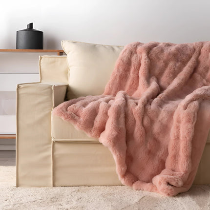 Luxury Faux Fur Weighted Blanket 59" x 79" – Ultra-Soft Chunky Knit Throw for Cozy Comfort
