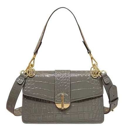 Premium Green Calf Leather Shoulder Bag for Women – Adjustable Strap, Spacious Design, Timeless Elegance