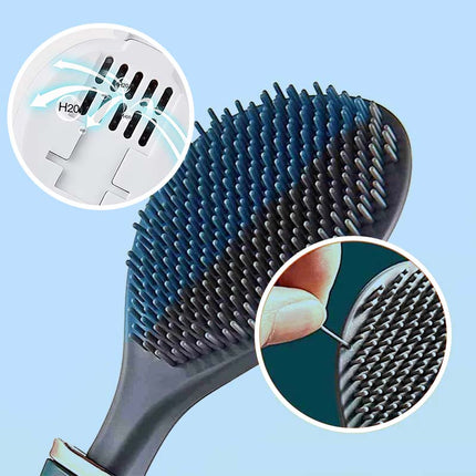 Silicone Toilet Brush with Wall Mount Holder – Hygienic, Non-Scratch & Space-Saving Bathroom Cleaner