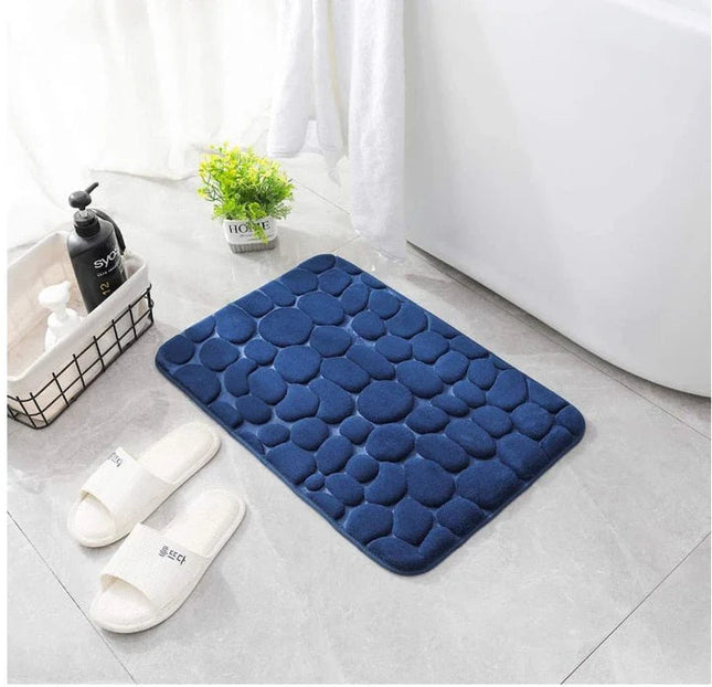 CobbleMat Pebble Design Non-Slip PVC Bath Mat 25.6" x 14.2" – Spa-Style Comfort & Safety for Bathroom Floors