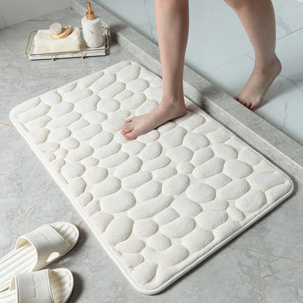 CobbleMat Pebble Design Non-Slip PVC Bath Mat 25.6" x 14.2" – Spa-Style Comfort & Safety for Bathroom Floors