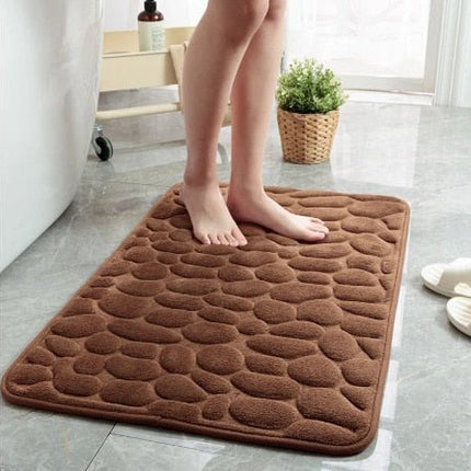 CobbleMat Pebble Design Non-Slip PVC Bath Mat 25.6" x 14.2" – Spa-Style Comfort & Safety for Bathroom Floors