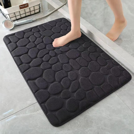 CobbleSoft 3D Pebble Bath Mat 16" x 24" – Non-Slip, Quick-Dry & Ultra-Absorbent Bathroom Rug