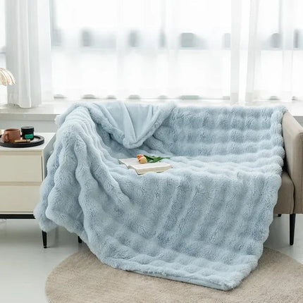 Ultra-Soft Plush Throw Blanket 59" × 79" – Cozy Fleece Bed & Sofa Blanket for Winter & Home Decor