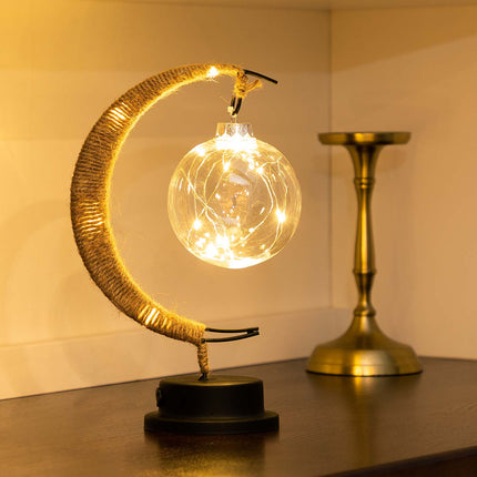 Moon-Inspired LED Touch Table Lamp – Warm Ambient Light for Bedroom & Living Room Décor