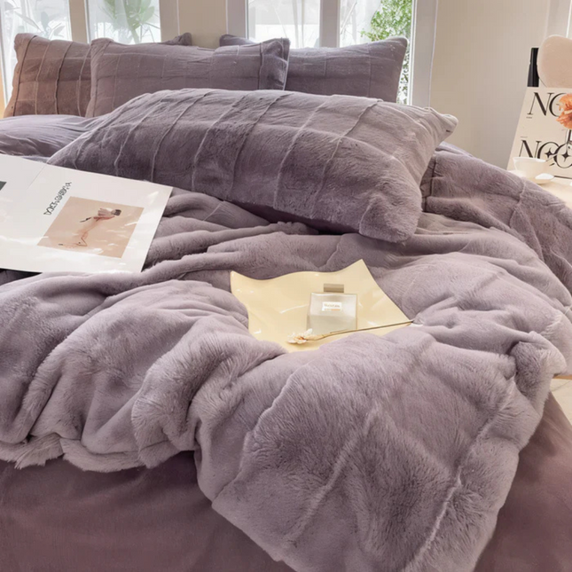 Ultra-Soft Fleece Duvet Cover 61.0″ × 86.6″ – Cozy All-Season Bed Linen for Double Beds