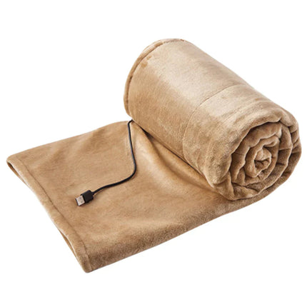 Portable USB Heated Electric Throw Blanket 59.1″ x 31.5″ – Plush, 3-Level Adjustable Warmth for Home, Office & Travel