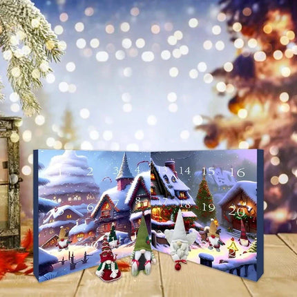 Christmas Advent Calendar with 24 Figurines – Winter Village Scene Holiday Countdown