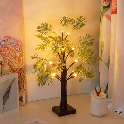 Tropical Palm Leaf LED Light Decor – Warm White Glow Accent Lamp for Home or Bedroom