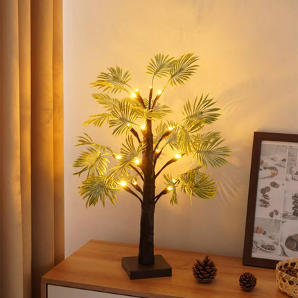 Tropical Palm Leaf LED Light Decor – Warm White Glow Accent Lamp for Home or Bedroom