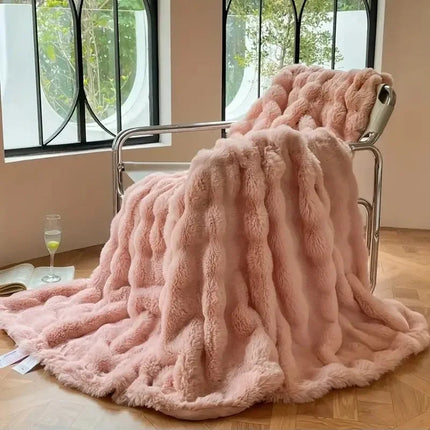 Luxury Reversible Faux Fur Throw Blanket 59" x 79" – Ultra-Soft, Cozy & Stylish Home Décor