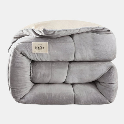 Reversible Bedroom Blanket in Milk Velvet & Lambswool – Cozy & Warm Bedding for Ultimate Comfort