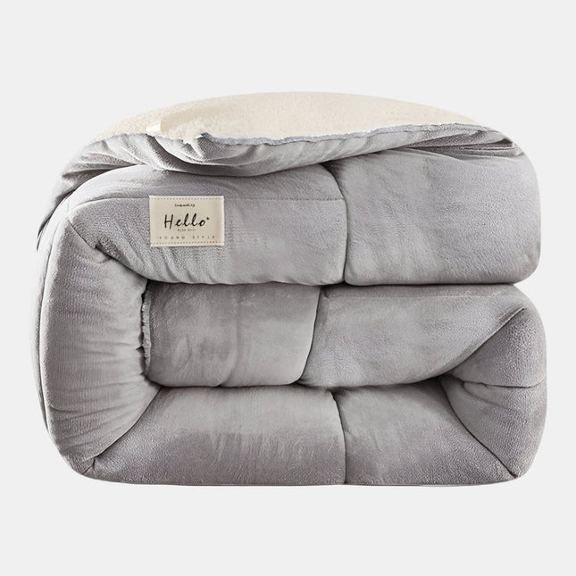 Reversible Bedroom Blanket in Milk Velvet & Lambswool – Cozy & Warm Bedding for Ultimate Comfort