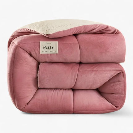 Reversible Bedroom Blanket in Milk Velvet & Lambswool – Cozy & Warm Bedding for Ultimate Comfort