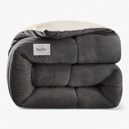 Reversible Bedroom Blanket in Milk Velvet & Lambswool – Cozy & Warm Bedding for Ultimate Comfort
