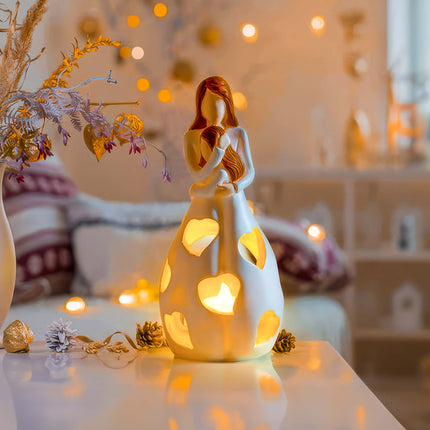 Heart-Shaped LED Table Lamp – Romantic Warm White Light for Bedroom & Home Decor