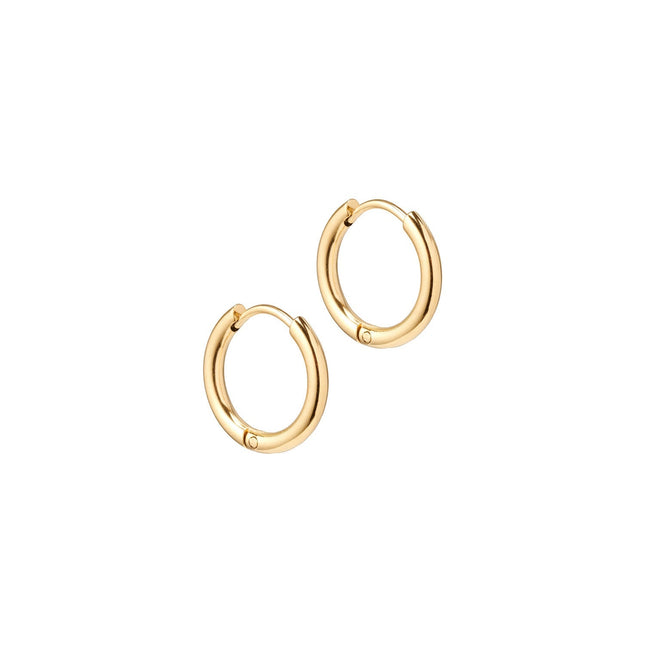 Set of 3 Gold Hoop Earrings – Minimalist Stainless Steel Hoops in Small, Medium & Large Sizes – Hypoallergenic, Lightweight, Nickel-Free, Perfect for Everyday Wear