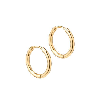 Set of 3 Gold Hoop Earrings – Minimalist Stainless Steel Hoops in Small, Medium & Large Sizes – Hypoallergenic, Lightweight, Nickel-Free, Perfect for Everyday Wear