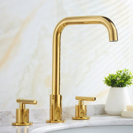 Elegant 3-Hole Bathroom Faucet – Modern Luxury Design for Stylish Interiors